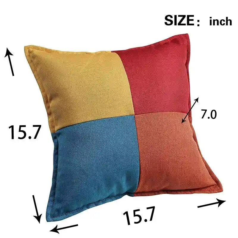 Buntes antikes Sofa, 2-Sitzer, Beine aus Massivholz