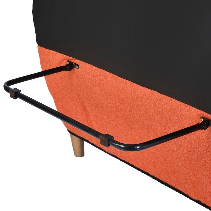 Buntes antikes Sofa, 2-Sitzer, Beine aus Massivholz