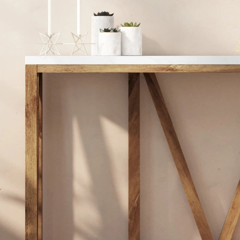 Farmhouse Style Rustic Entryway Console Table