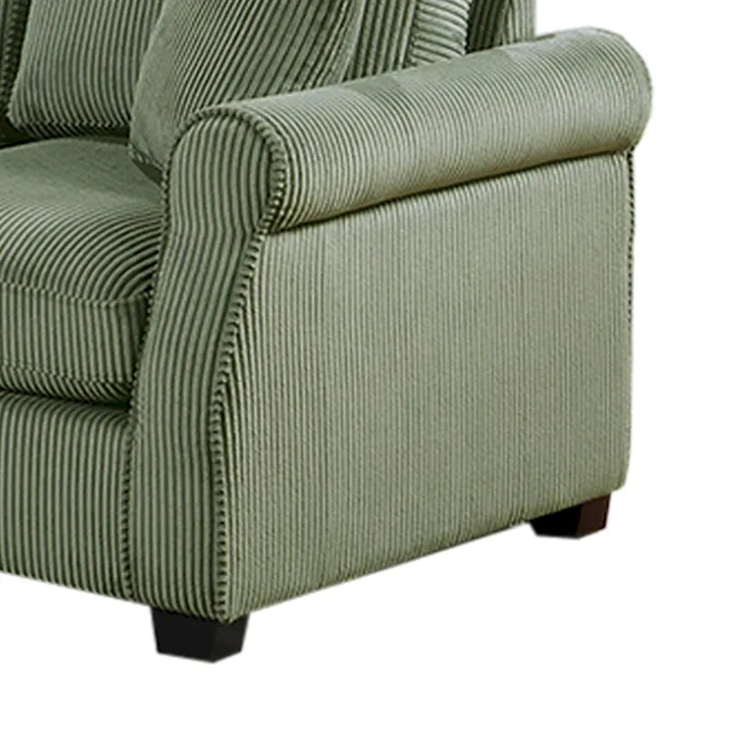 2 Piece Corduroy Upholstered Sofa Set with Thick Back and Seat