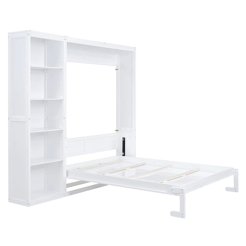 Murphy-Bett in Queen-Size mit Regalen