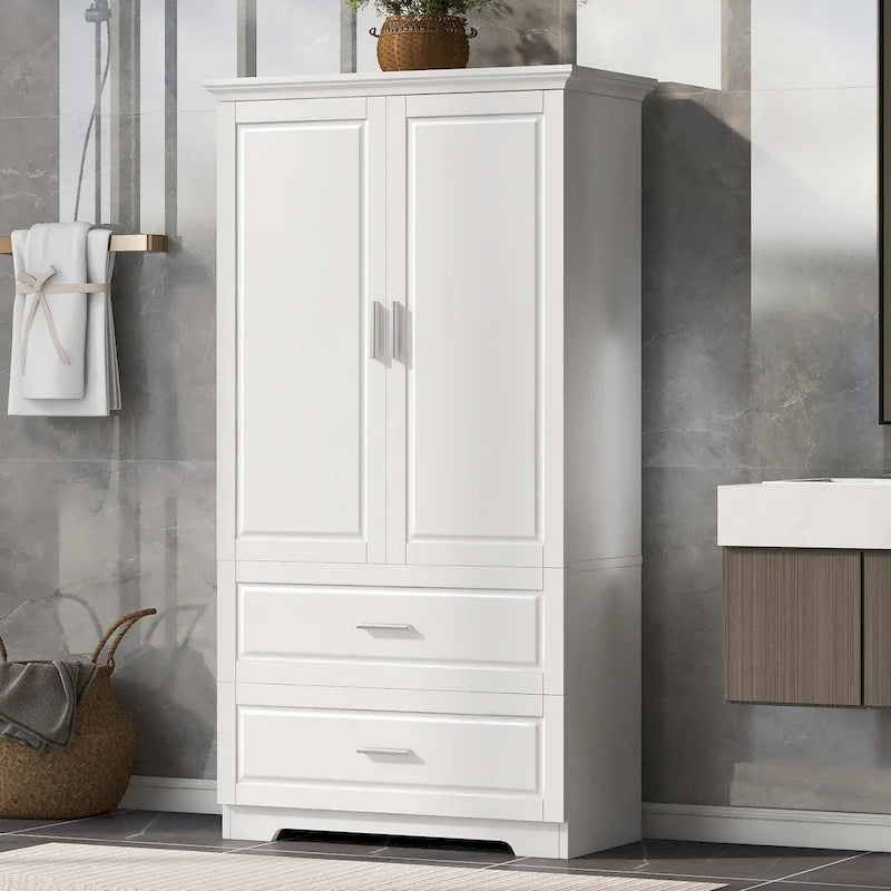 Mobile alto da bagno con cassetti e ripiano regolabile