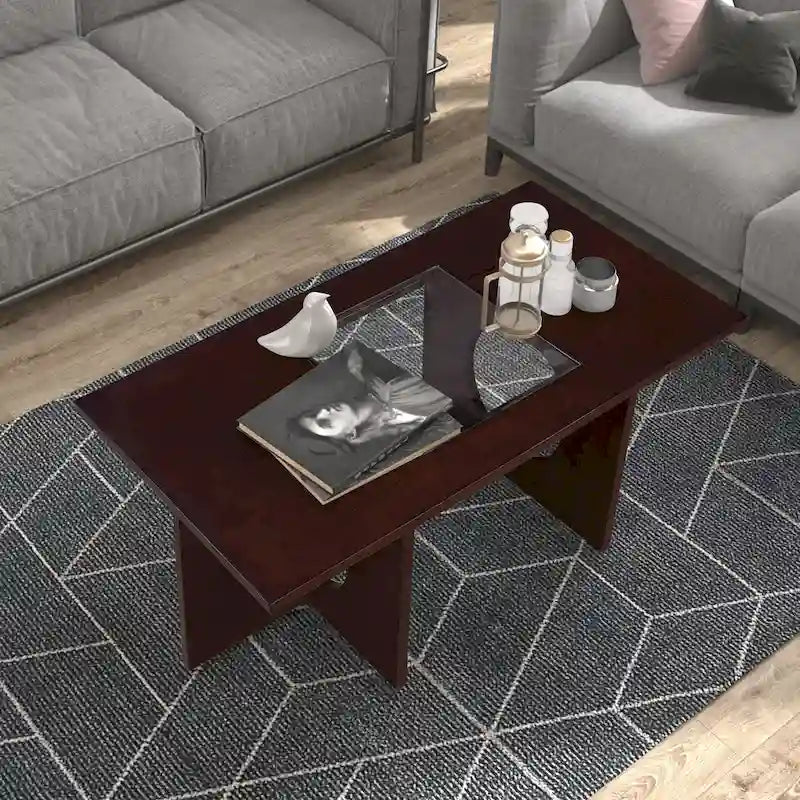Contemporary Wood Rectangular Coffee Table