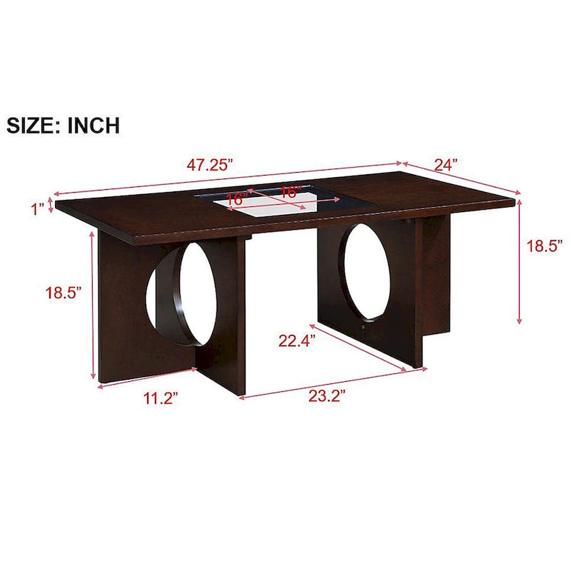 Contemporary Wood Rectangular Coffee Table
